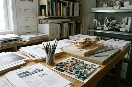 Maqueta arquitectónica de un proyecto visionario no construido